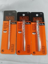 Lot of 3 Black & Decker Masonry Drill Bits 4"× 5/32, 3/16, 1/4. - £11.95 GBP