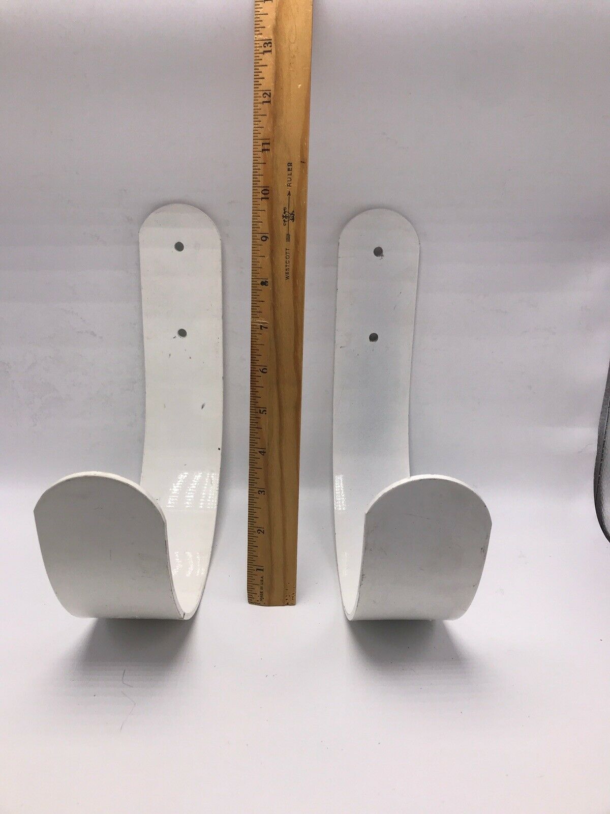 Brackets Hook Wall Metal Hanger White Large Curved U Shape Rack Pair
