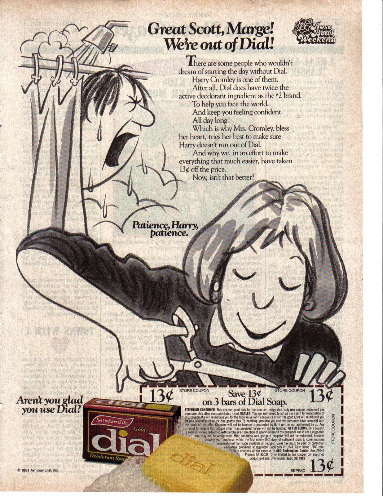 Original 1981 Dial Soap Full Page Color Print Ad - Coupon Cutter - Near ...