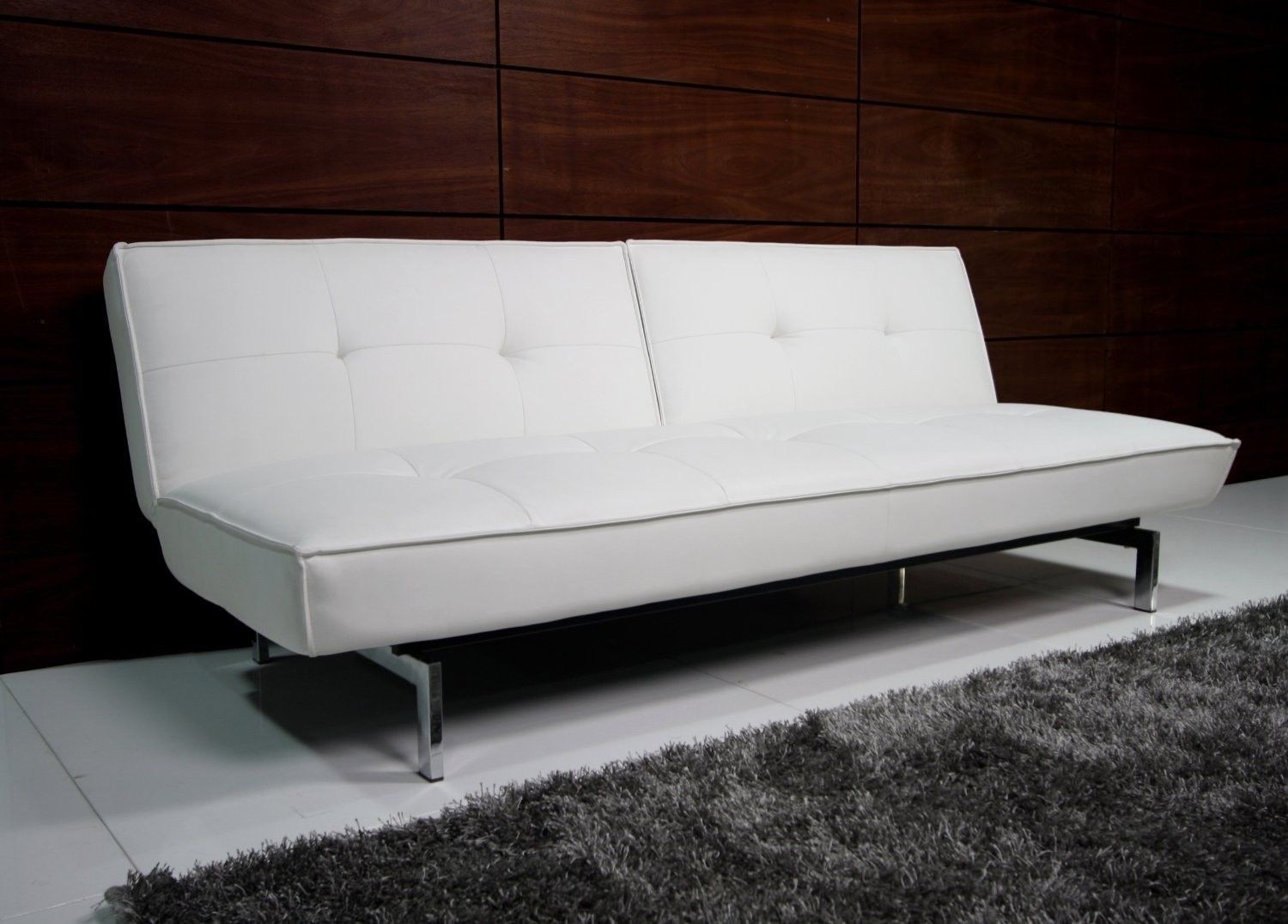 white leather futon sofa