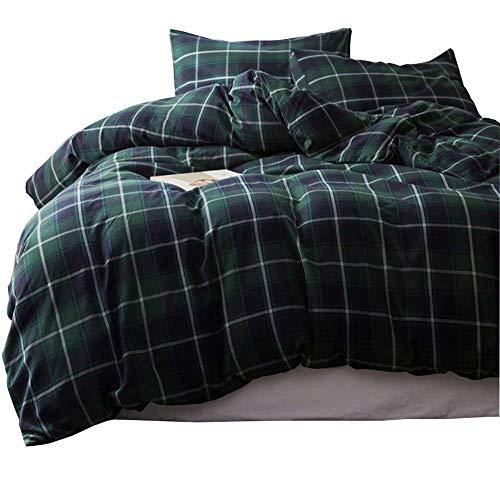 Luxury Green Plaid Duvet Cover Set Queen Full Modern Flannel Bedding Set Velvet Duvet Covers 5999