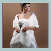 DiVA Classic Long White Ivory Mink Faux Fur Wrap Stole 