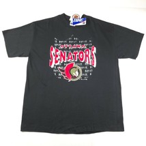 NEW Vintage Ottawa Senators T Shirt Mens XL Black Cotton NHL 1993 Single Stitch - $18.69