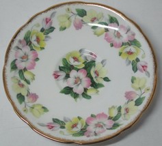 Royal Stafford Lyrinda Saucer Bone Pink Yellow Floral Flowers Brushed Gold - $16.79