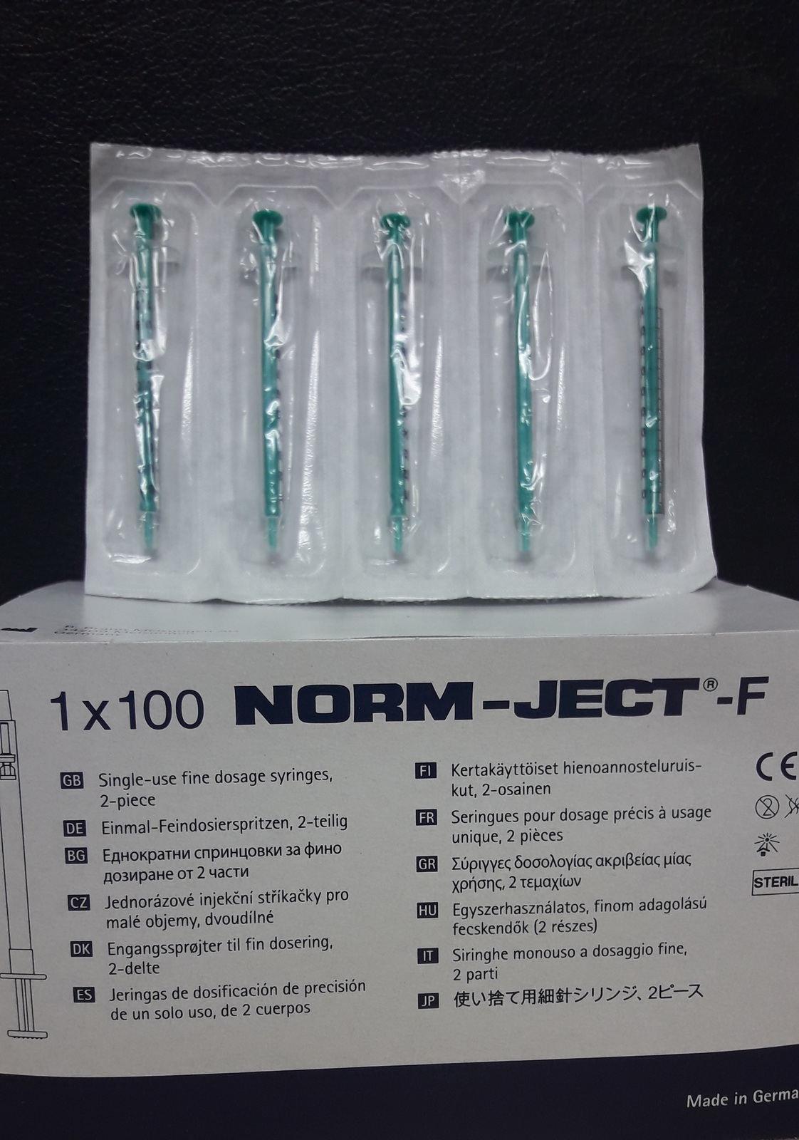 Norm-Ject Plastic Syringe, Luer Slip, 1mL, PK 100 by Norm-Ject