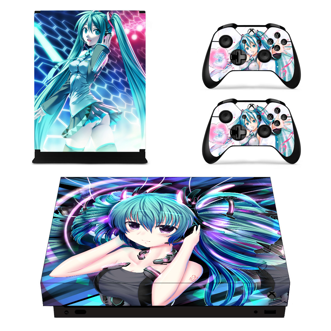 Vocaloid Hatsune Miku Skin Xbox One X Console Vinyl Decal Wraps Covers ...