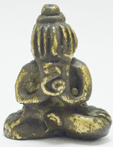 Thai Buddha Close Eyes Ears Anus Buddha Real Brass Amulet Thailand Lucky Pendant - $68.88