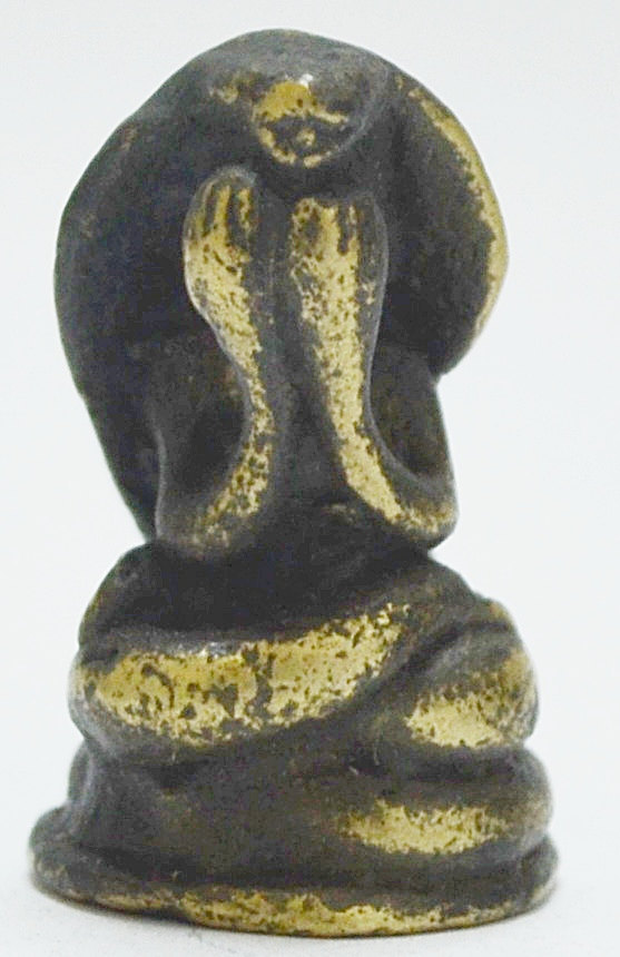 Thai Buddha Pendant Tiny Sangkajai Happy Buddha Pidta Cobra Snake Lucky Rich - $88.88