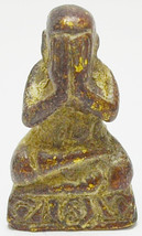 Thai Buddha Sangkajai Happy Buddha Pidta Real Buddhist Thai Amulet Rich Pendant - $88.88
