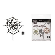 Sizzix Halloween Bundle - Spider Web &amp; Geo Halloween Thinlits Die Sets b... - $48.99
