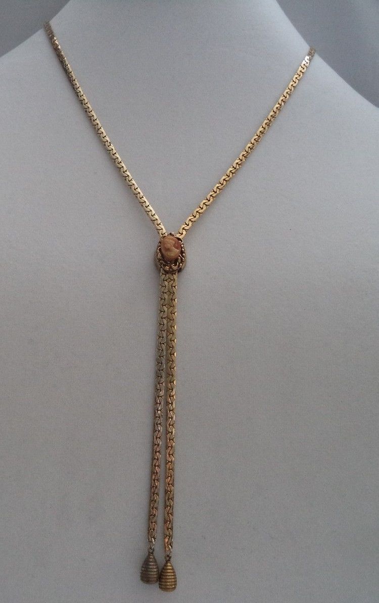 Vintage Signed Goldette Lariat Necklace With and 17 similar items