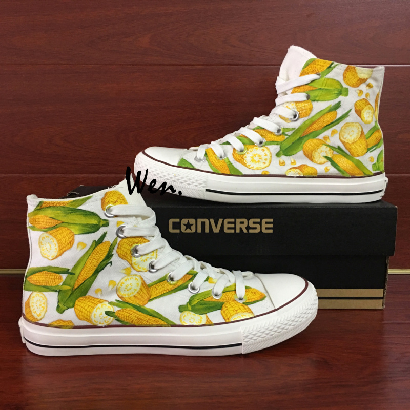 Hand Painted Corn Canvas Shoes Design Converse All Star Men Women Sneakers