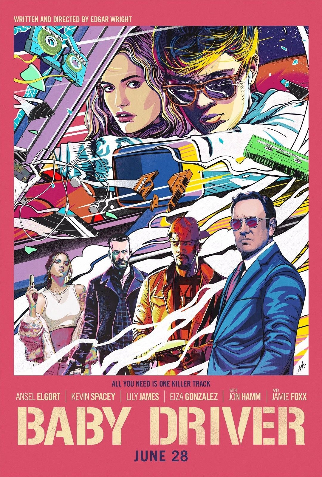 Baby Driver Movie Poster 2017 Film Kevin Spacey Edgar Wright 14x21 24x36 32x48