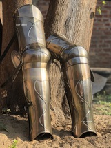 Medieval Leg Armor Gothic UPPER leg knees and greaves SCA Leg Guards