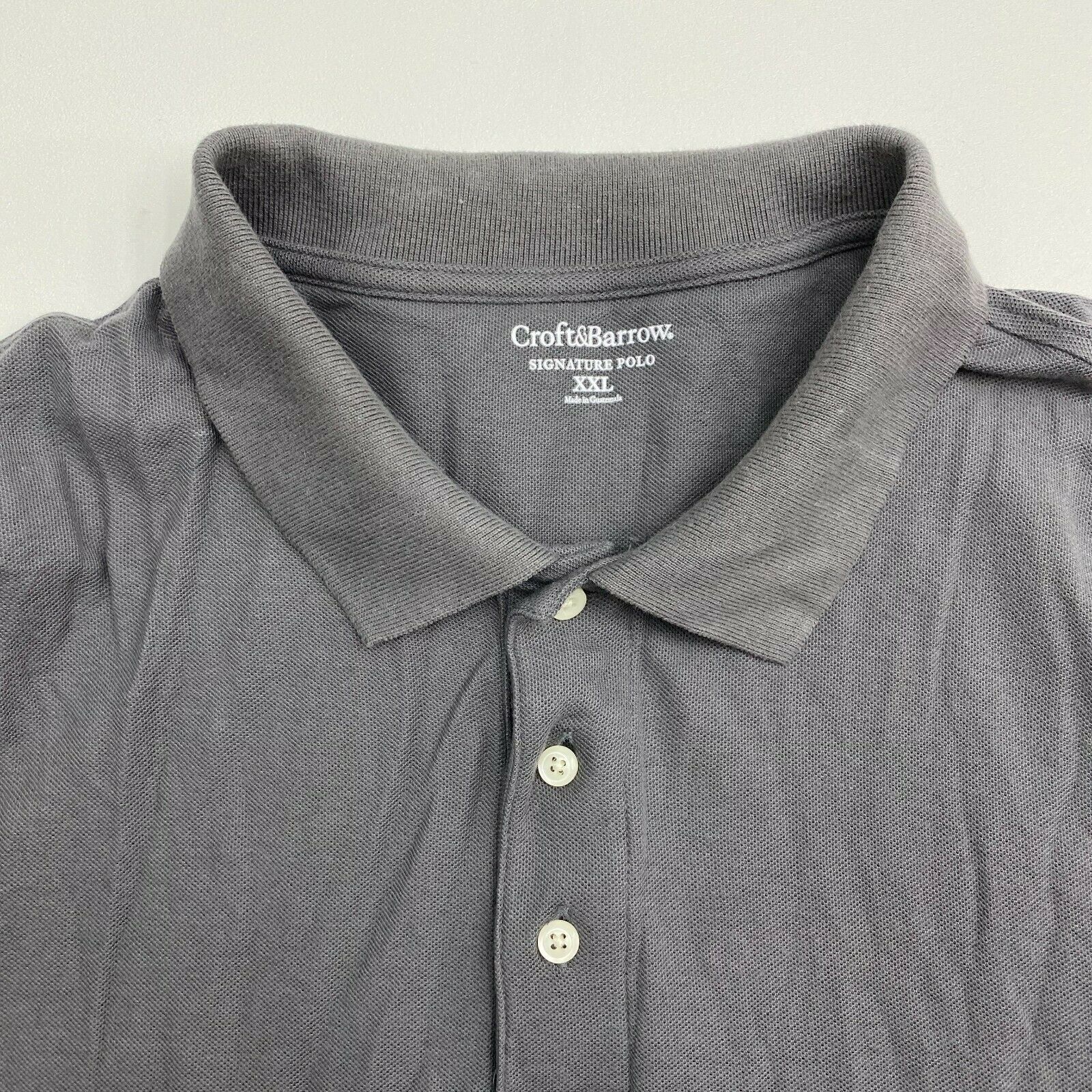 Croft & Barrow Signature Polo Shirt Mens XXL Gray Short Sleeve Casual ...