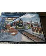 TRAIN STATION TAPESTRY Throw/Blanket 56&quot;x44&quot; Ivorydale by Northwest P&amp;G - $29.69