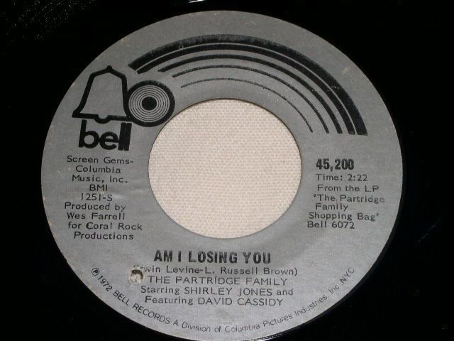 THE PARTRIDGE FAMILY AM I LOSING YOU VINTAGE 45 RPM RECORD 1972 - Vinyl ...