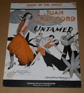Primary image for Joan Crawford Untamed Sheet Music Vintage 1929 Chant Of The Jungle