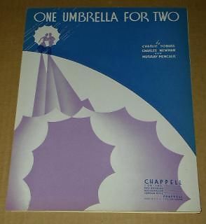 Primary image for One Umbrella For Two Sheet Music Vintage 1935
