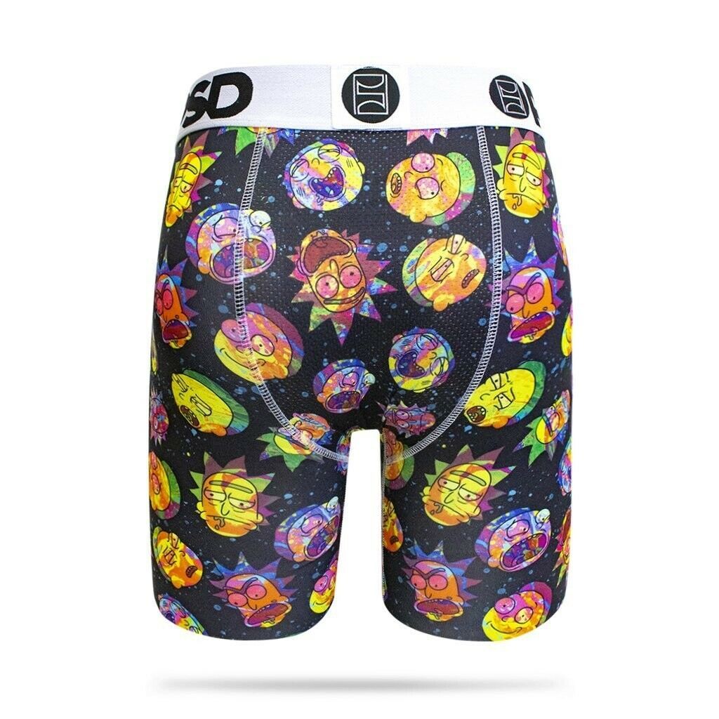 PSD Rick and Morty Heads Galaxy Trippy Athletic Boxer Briefs Underwear ...