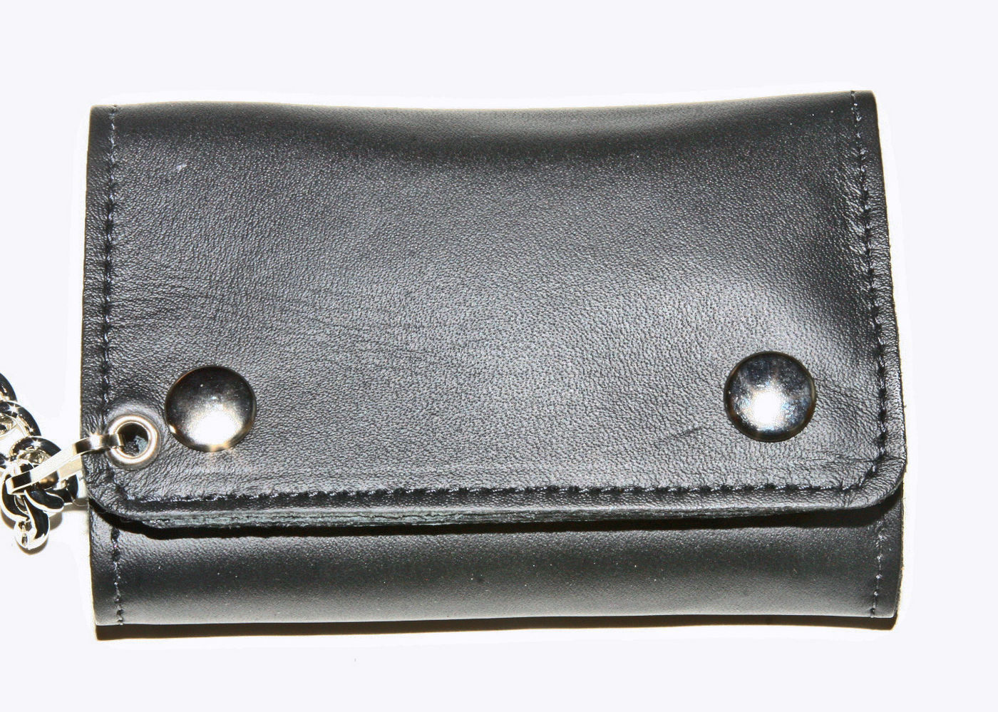 Biker Wallet With Chain Black Leather