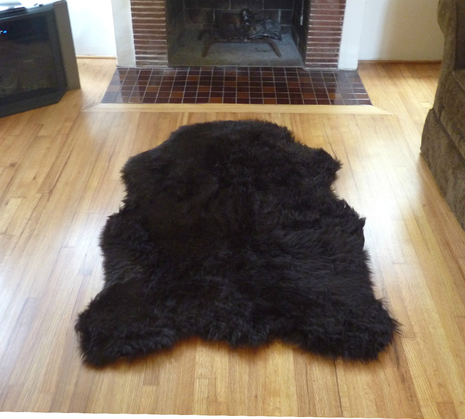 Faux Fur Brown Bear Rug from France, 3 x 5 Fake Bear Rug, with nonskid