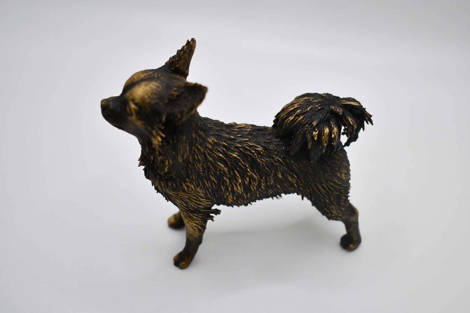 3D Printed Long Hair Standing Chihuahua/Dog Statue Chihuahua