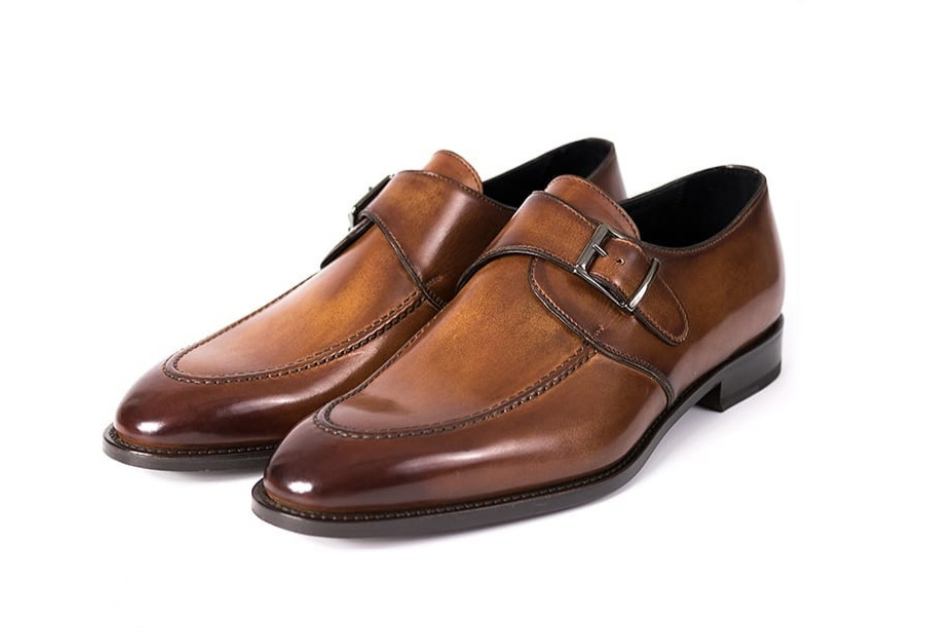Goodyear Welted Brown Color Monk Strap Shoe, Men's Split Toe Dress ...