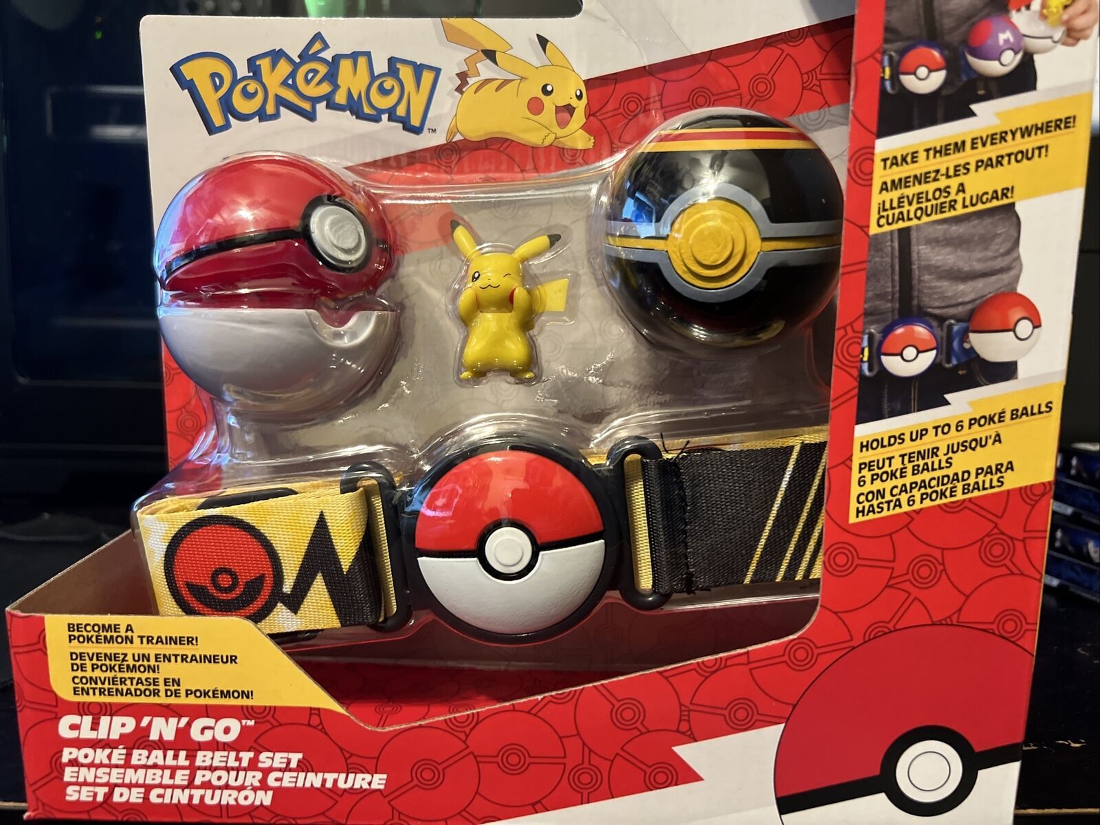 Pokemon Pikachu With Poke Ball And Luxury Ball Clip N Go Poke Ball Belt Set Action Figures 1664