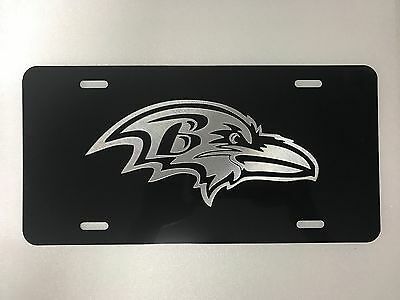 Baltimore Ravens LOGO Car Tag Diamond Etched on Aluminum License Plate