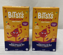 12 Bitsys Swish Electrolyte Powder Packets Stick Packs Fruit Punch 1 Gram Sugar - $14.49