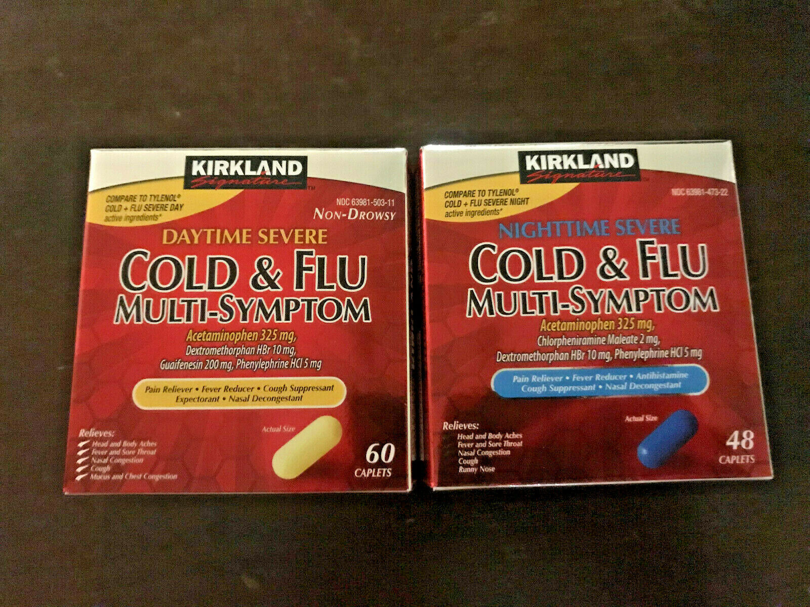 Kirkland Signature COLD & FLU MultiSymptom Daytime OR Nighttime