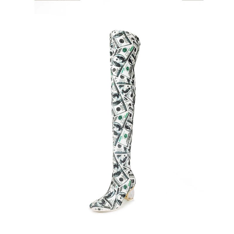 Sexy Stretched Fabric Over The Knee Boots Woman Slim High Heels Long Boots Lady Women 1342