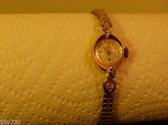 vintage hamilton 14k gold ladies watch