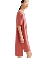 Eileen Fisher Notch Hem Shift Dress Petite Large Pink Tencel Stretch Jer... - £123.44 GBP