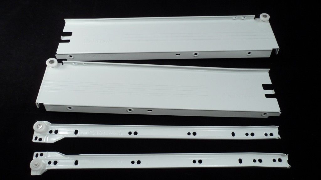 NEW 10 Pairs Hettich Multitech White Heavy Duty Metal 16" 400 mm Drawer