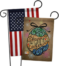 Colourful Happy Easter Egg - Impressions Decorative USA - Applique Garden Flags  - $30.97