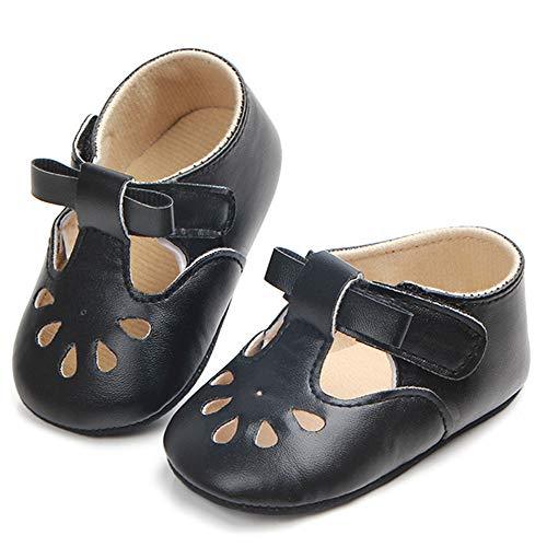 Csfry Infant Baby Girl Mary Jane Flats Toddler Shoes Black Baby Shoes