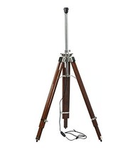 FLOOR TRIPOD LAMP STAND DECORATIVE BEAUTIFUL LAMP BASE BROWN ROUND WOOD