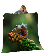 Sweet Frogs Fleece Blanket/ Ultra soft/ Lover Gift /Comfort Blanket - $34.99+
