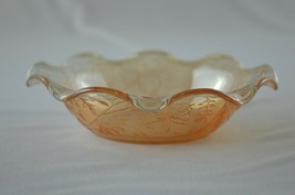 Jeannette Glass Louisa Floragold Ruffled Fruit  Bowl - $9.90