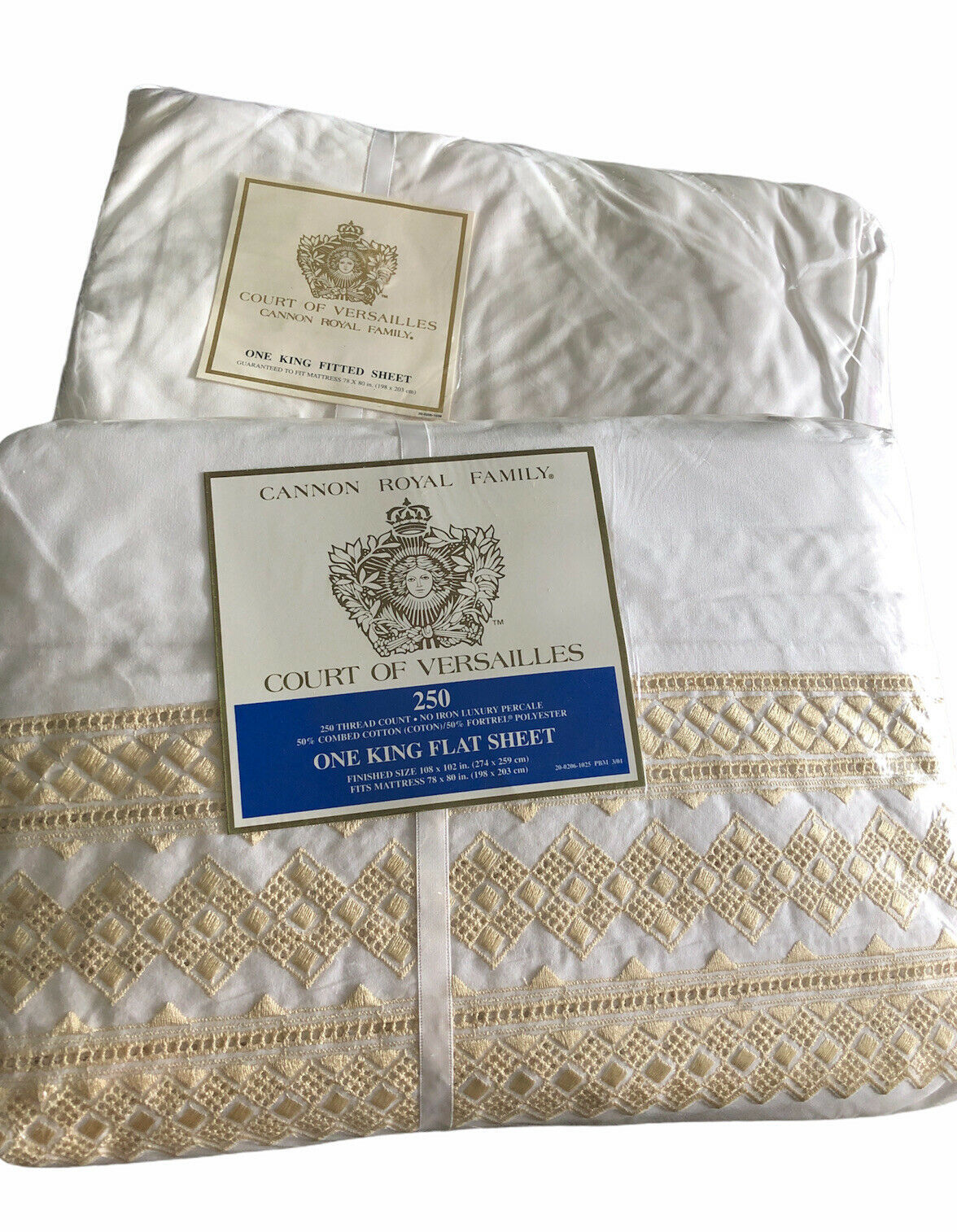 NIP ﻿CANNON ROYAL FAMILY Court of Versailles King Flat Fitted Sheets