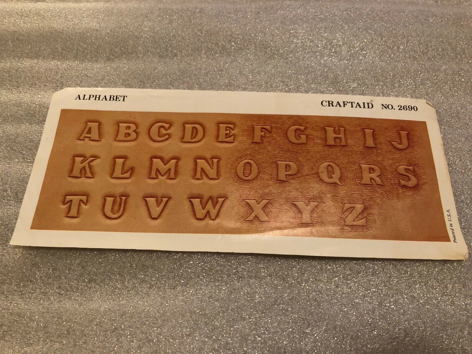 VTG Craftaid Leather Craft Template Letters Pattern No. 2690 ALPHABET