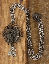 SteamPunk Cosplay Victorian Clock Gears Chain Necklace NEW UNUSED