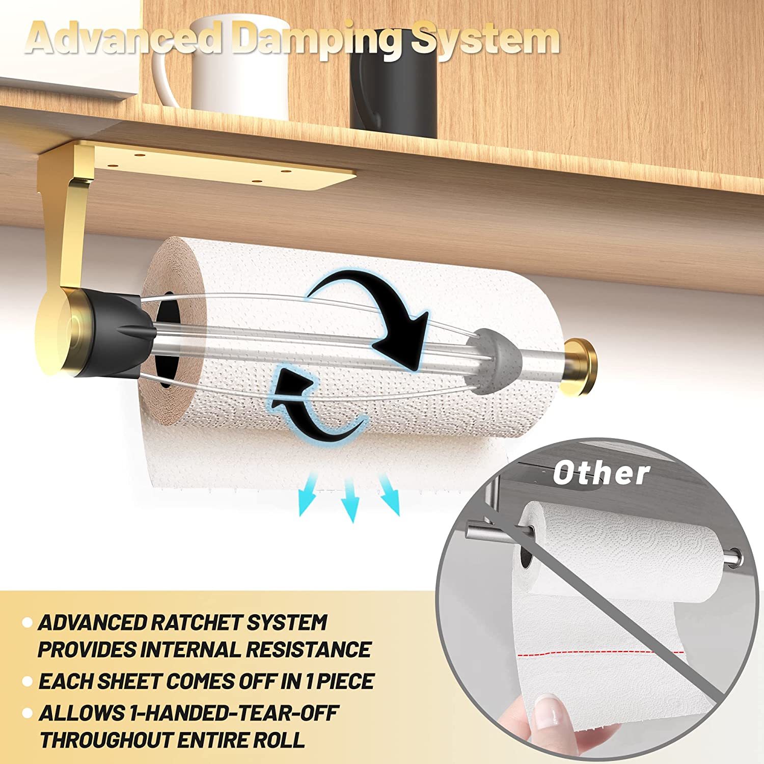 Camper Paper Towel Holder for TravelTrailers with Damping Effect
