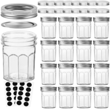 Mason Jars Canning Jars, 6 OZ Pudding Jelly Jars with Regular Lids and B... - $38.50