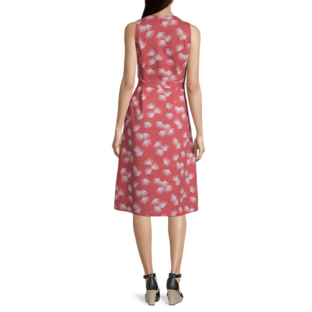Liz Claiborne Women's Sleeveless A Line Dress Size XL Floral Dust Cedar ...