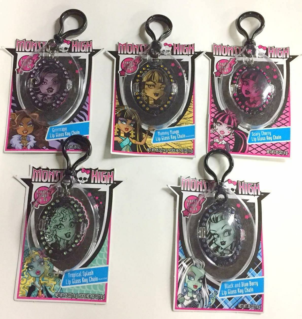 MONSTER HIGH Lip Gloss Keychain Lot of 10 PACK - HALLOWEEN -Gifts - Party Favor