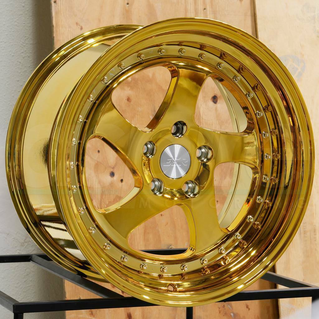 19x9.5/19x10.5 ESR SR02 SR2 5x108 Custom 22/22 Gold Chrome Wheels Rims