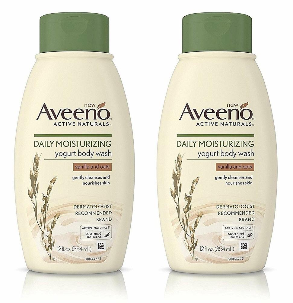 Aveeno Active Naturals Daily Moisturizing Yogurt Body Wash Vanilla & Oat, 2 Pack